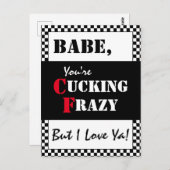 Babe, je maakt Frazy kapot | Happy Vaderdag Briefkaart (Voorkant / Achterkant)