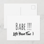 Babe Lets Have Fun Briefkaart (Voorkant / Achterkant)