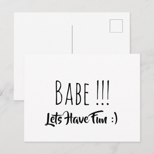 Babe Lets Have Fun Briefkaart (Voorkant / Achterkant)