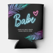 Babe Neon Blauw & Roze Tropische Bach Blikjeskoeler (Voorkant)