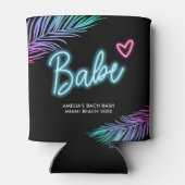 Babe Neon Blauw & Roze Tropische Bach Blikjeskoeler (Achterkant)