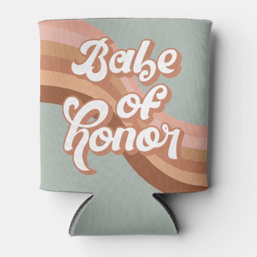 Babe of Honor 70s Groovy Retro Boho Chic Blikjeskoeler (Voorkant)