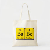 Babe periodieke tabelnaam canvas tas (Voorkant)