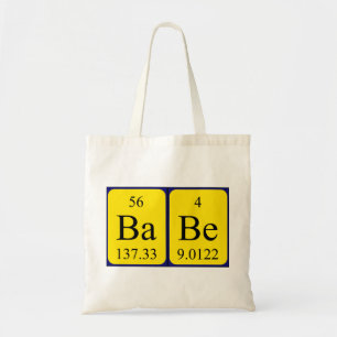 Babe periodieke tabelnaam canvas tas