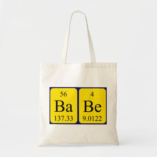 Babe periodieke tabelnaam canvas tas (Voorkant)