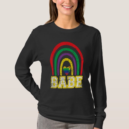 Babe Rainbow  Bride Bridesmaid Bachelorette T-shirt (Voorkant)