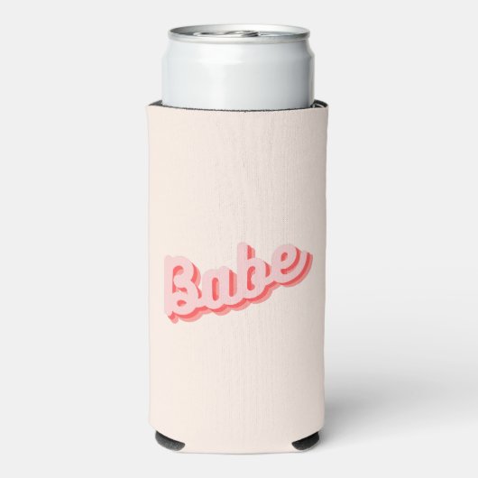 Babe Retro Pink Bachelorette Party Koelbox Seltzer Blikjeskoeler (Seltzer Achterkant)