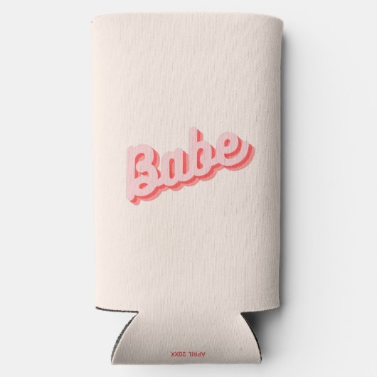 Babe Retro Pink Bachelorette Party Koelbox Seltzer Blikjeskoeler (Achterkant)