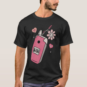 Babe Smart Phone Groovy Retro Happy Valentijns Da T-shirt