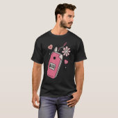 Babe Smart Phone Groovy Retro Happy Valentijns Da T-shirt (Voorkant volledig)