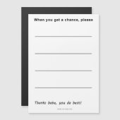 Babe to do lijst magnetische uitnodiging (Voorkant / Achterkant)