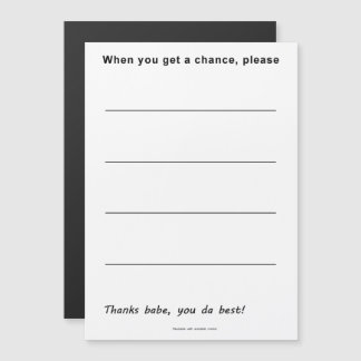 Babe to do lijst magnetische uitnodiging