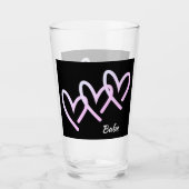 Babe Triple Heart Glass Tumbler (Voorkant)