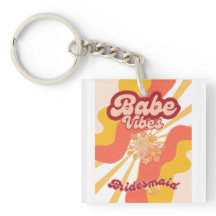 Babe Vibes Retro Bruidsmeisje Trouwfeest T-Shirt
