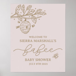 Babee, Bijenuitnodiging, Bijenthema Baby shower, B Poster