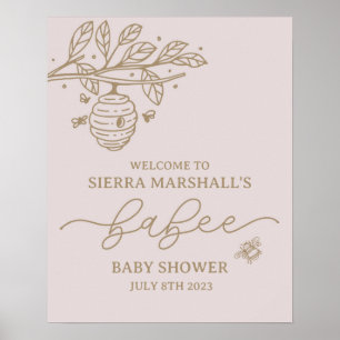 Babee, Bijenuitnodiging, Bijenthema Baby shower, B Poster