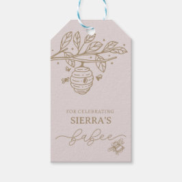 Babee, uitnodiging voor bijen, Baby shower bijenth Cadeaulabel