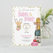 Babes and Bubble Champagne Galentine Day Party Kaart (Staand voorkant)