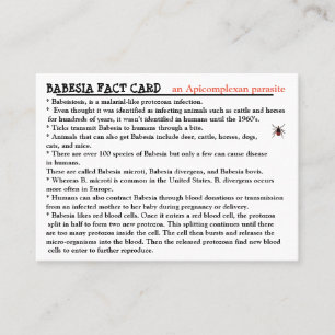 Babesia Fact Kaart Visitekaartje