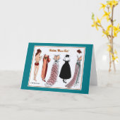 Babette Wears Paper Doll Blank Greeting Card Kaart (Gele Bloem)