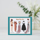 Babette Wears Paper Doll Briefkaart (Staand voorkant)