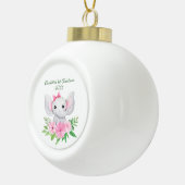 Babies 1e kerstroze groene olifant keramische bal ornament (Rechts)