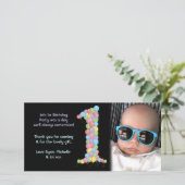 Babies 1e verjaardag Dank je foto Bedankkaart (Staand voorkant)