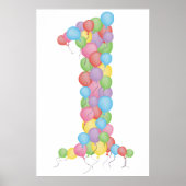 Babies 1st Birthday Party ballonnen 1 Poster afdru (Voorkant)