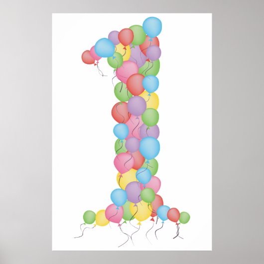 Babies 1st Birthday Party ballonnen 1 Poster afdru (Voorkant)
