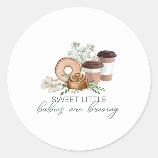 Babies are Brewing Ronde Sticker (Voorkant)