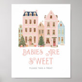 Babies are sweet Christmas Village Baby Shower Poster (Voorkant)
