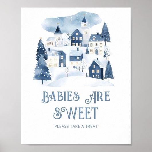 Babies are sweet Its takes a Village Winter Snow Poster (Voorkant)
