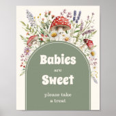 Babies are sweet Mushroom baby shower Poster (Voorkant)