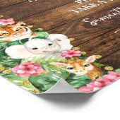 Babies are Sweet Pink Safari Rustic Baby Shower Poster (Hoek)