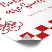 Babies are sweet Whimsical Bow Pizza Baby Shower Poster (Hoek)