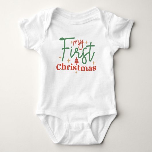 Babies Baby Eerste eerste kerstcadeau voor nieuwe  Romper (Voorkant)
