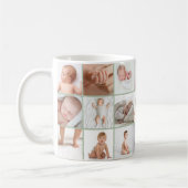 Babies eerste jaar foto collage script groen koffiemok (Links)