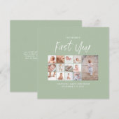 Babies eerste jaar groen fotocollage script (Voorkant / Achterkant)