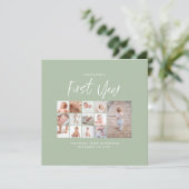 Babies eerste jaar groen fotocollage script (Staand voorkant)