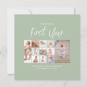 Babies eerste jaar groen fotocollage script