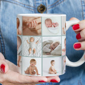 Babies eerste jaar groen fotocollage script koffiemok