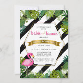 Babies en Brunch Twins Flamingo Baby shower Kaart (Voorkant)