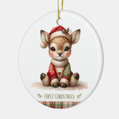 Babies First Christmas Keepsake Photo Keramisch Ornament (Links)