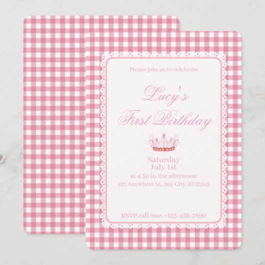 Babies First Coquette Birthday! Kaart (Voorkant / Achterkant)