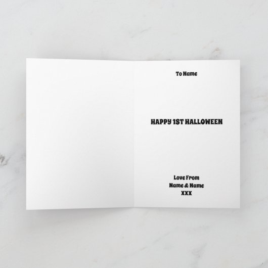Babies First Halloween Feestdagen Kaart (Binnen)