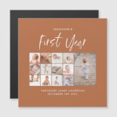 Babies first jaar fotocollage schrift terracotta (Voorkant / Achterkant)