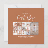 Babies first jaar fotocollage schrift terracotta (Voorkant)