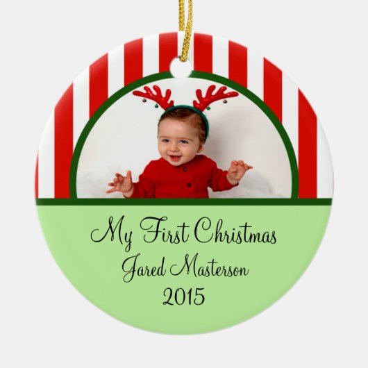 Babies First Kerstfotoornament Keramisch Ornament (Voorkant)