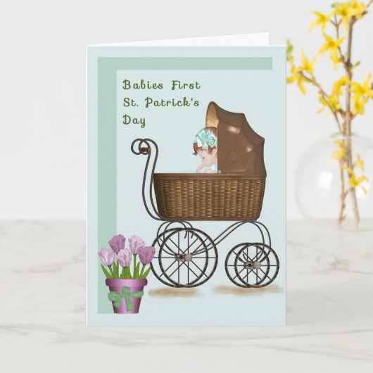 Babies First St. Patrick's Day Kaart (Gele Bloem)