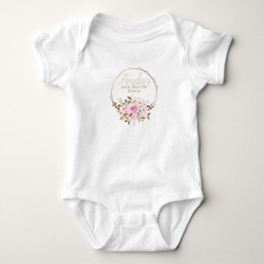 Babies floral Milestone bodysuit (Voorkant)